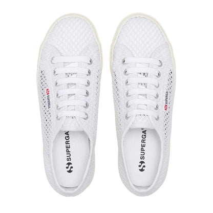 White - Pack Shot - Superga Womens-Ladies 2790 Mesh Trainers