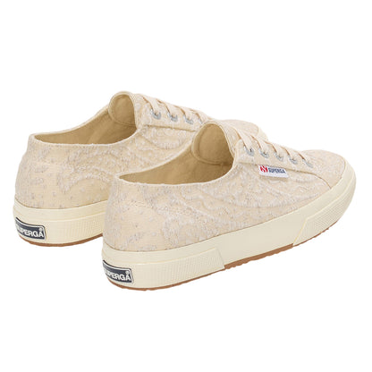 Beige-Dirty White - Back - Superga Womens-Ladies 2750 Paisley Embroidered Trainers