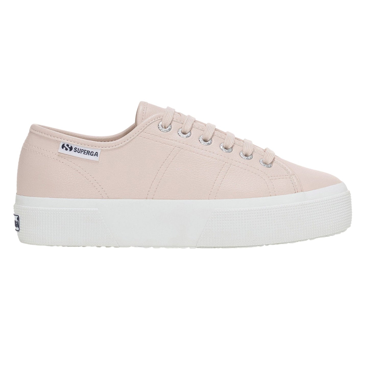 Beige-Crystal - Lifestyle - Superga Womens-Ladies 3740 Leggera Vegan Tumbled Platform Trainers