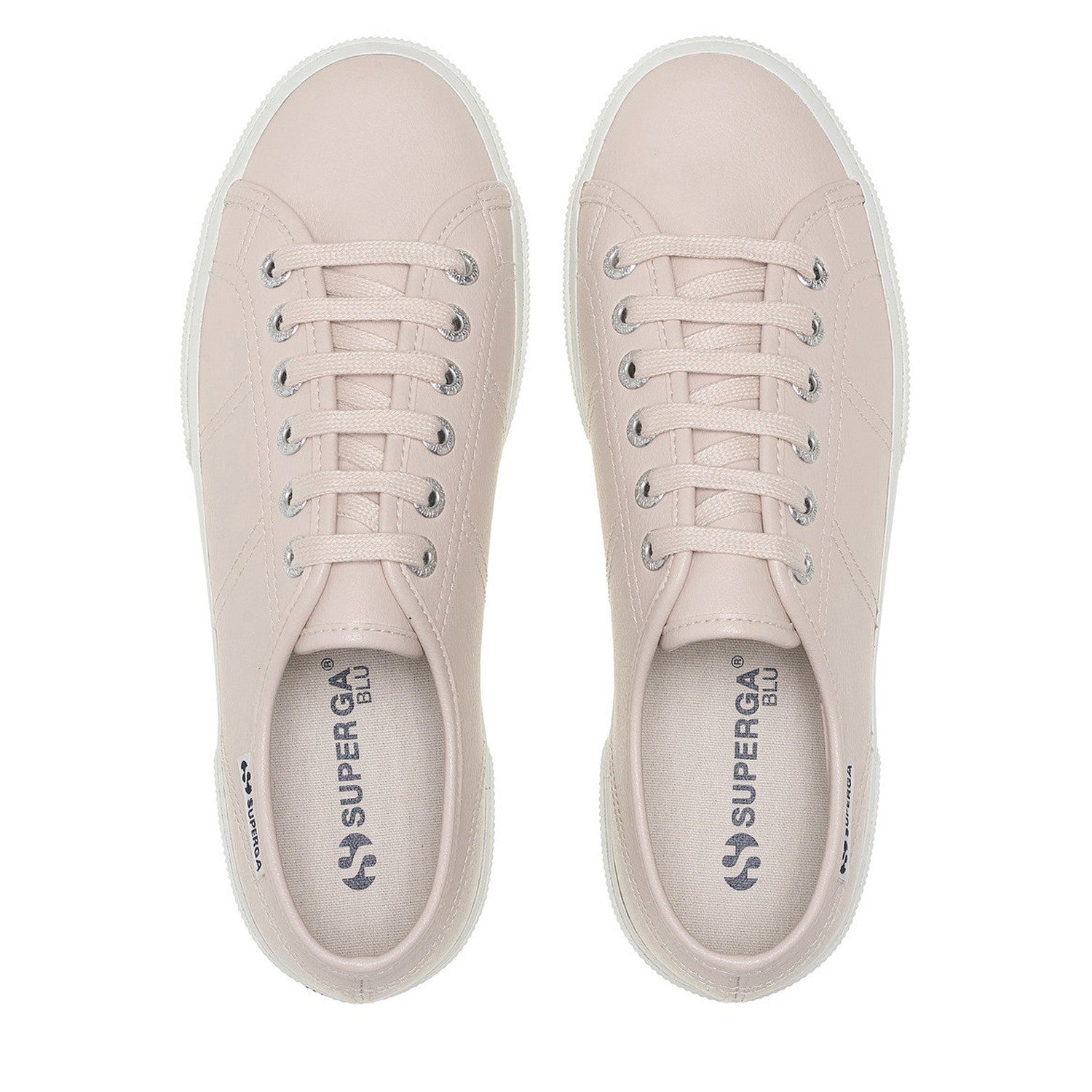 Beige-Crystal - Pack Shot - Superga Womens-Ladies 3740 Leggera Vegan Tumbled Platform Trainers
