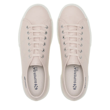 Beige-Crystal - Pack Shot - Superga Womens-Ladies 3740 Leggera Vegan Tumbled Platform Trainers