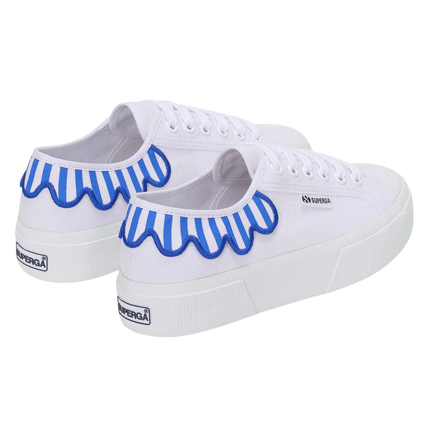 Dazzling Blue-White - Back - Superga Unisex Adult 3740 Leggera Umbrella Platform Trainers