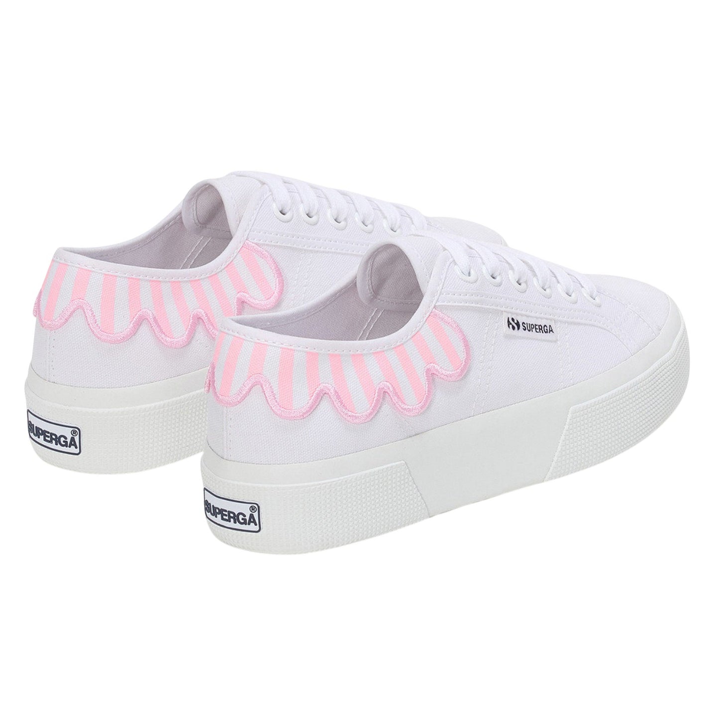 Pink Nosegay-White - Back - Superga Unisex Adult 3740 Leggera Umbrella Platform Trainers