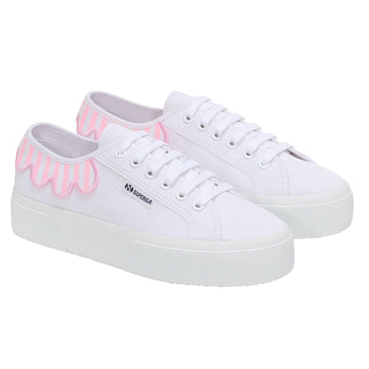 Pink Nosegay-White - Front - Superga Unisex Adult 3740 Leggera Umbrella Platform Trainers