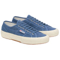 Navy-Off White - Front - Superga Mens 2750 OG Washed Cotton Trainers