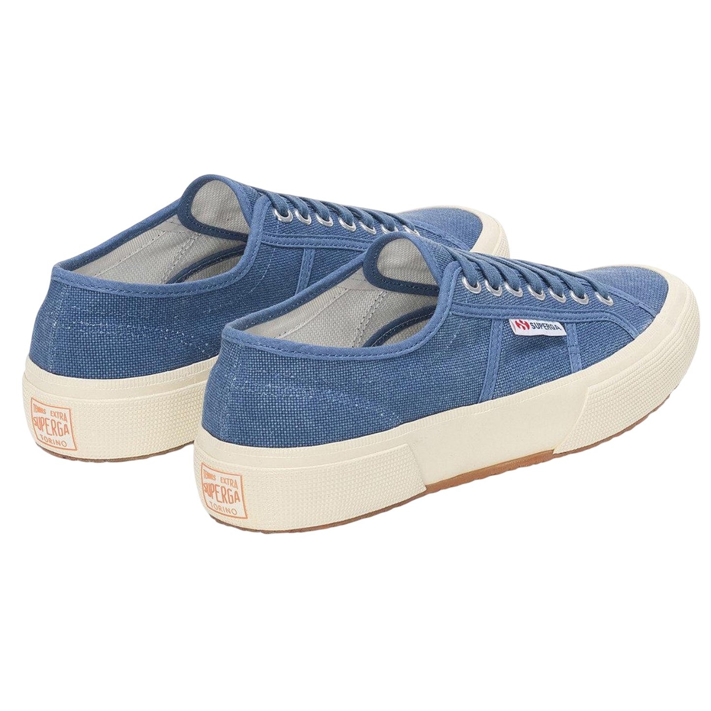 Navy-Off White - Back - Superga Mens 2750 OG Washed Cotton Trainers