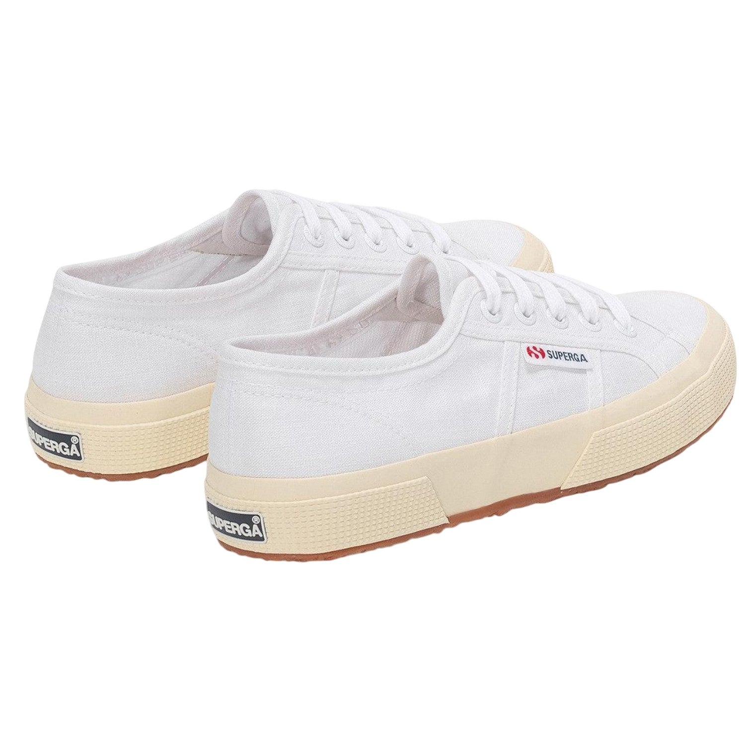 White-Off White - Back - Superga Unisex Adult 2750 Linen Trainers