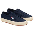 Navy Blue-Off White - Front - Superga Unisex Adult 2750 Linen Trainers