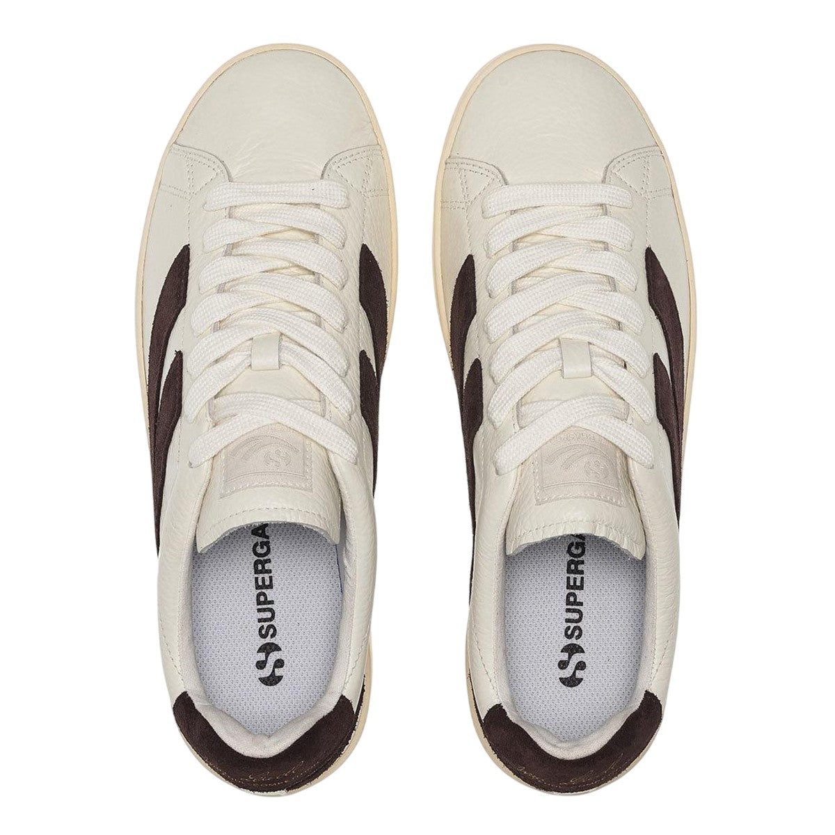 White-Brown-Avorio - Lifestyle - Superga Unisex Adult 4833 Lendl Leather Trainers