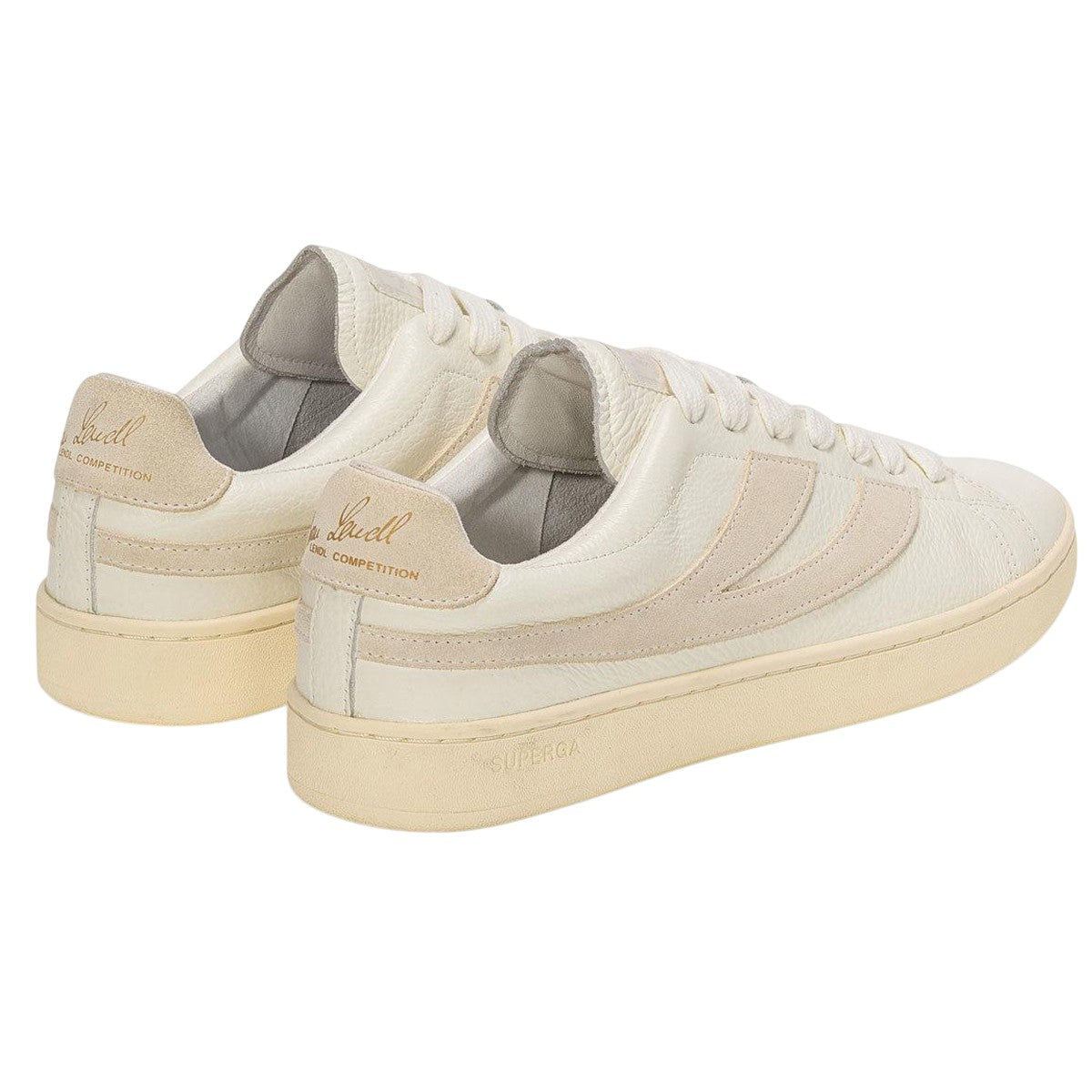 White-Beige-Avorio - Back - Superga Unisex Adult 4833 Lendl Leather Trainers