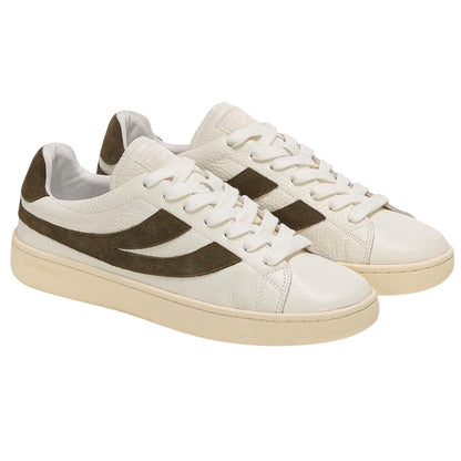 White-Green-Avorio - Front - Superga Unisex Adult 4833 Lendl Leather Trainers