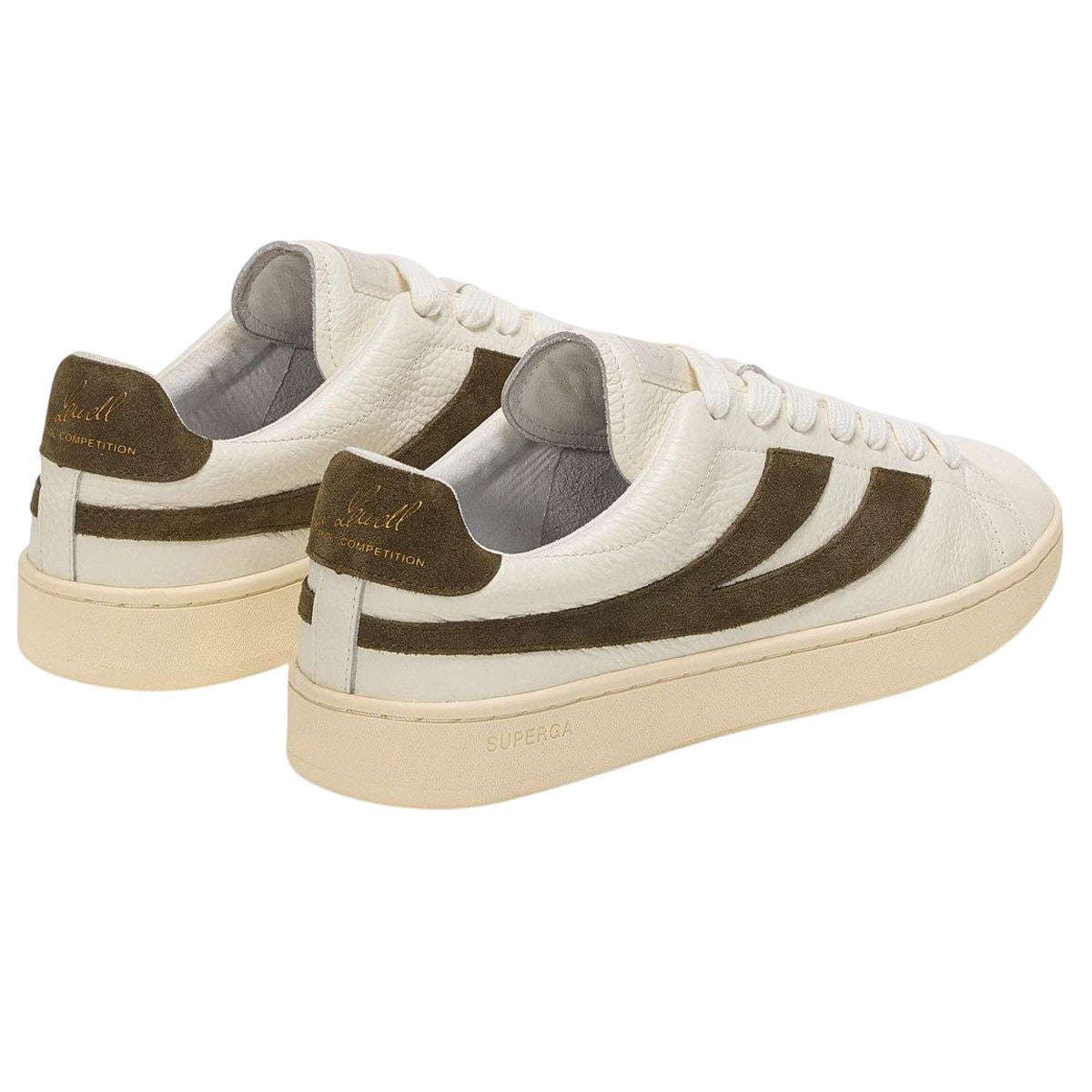 White-Green-Avorio - Back - Superga Unisex Adult 4833 Lendl Leather Trainers