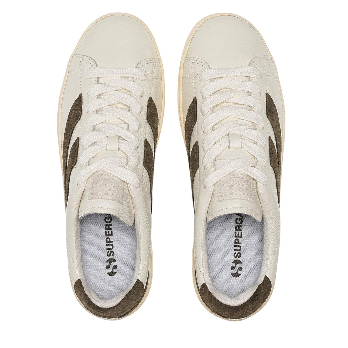 White-Green-Avorio - Lifestyle - Superga Unisex Adult 4833 Lendl Leather Trainers