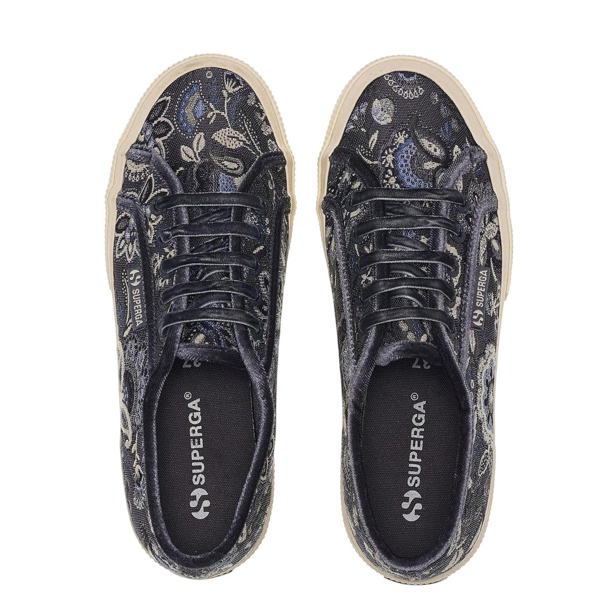 Grey-Off White-Blue - Lifestyle - Superga Unisex Adult 2750 Tapestry Trainers