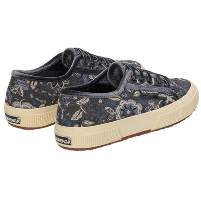 Grey-Off White-Blue - Back - Superga Unisex Adult 2750 Tapestry Trainers