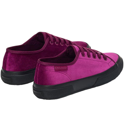 Fuchsia-Black - Back - Superga Unisex Adult 2750 Velvet Trainers