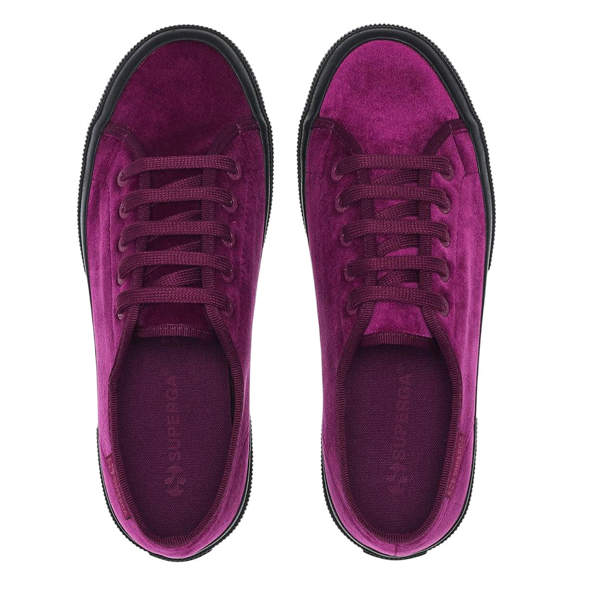 Fuchsia-Black - Lifestyle - Superga Unisex Adult 2750 Velvet Trainers
