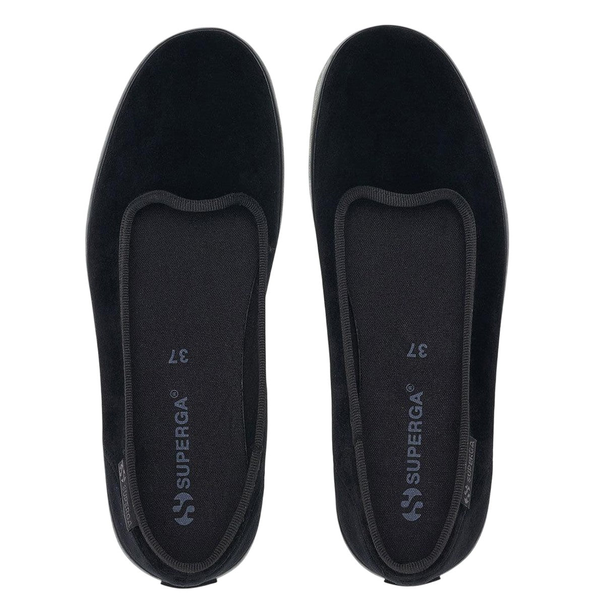 Total Black - Lifestyle - Superga Womens-Ladies 2441 Velvet Ballerina Flats