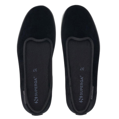 Total Black - Lifestyle - Superga Womens-Ladies 2441 Velvet Ballerina Flats