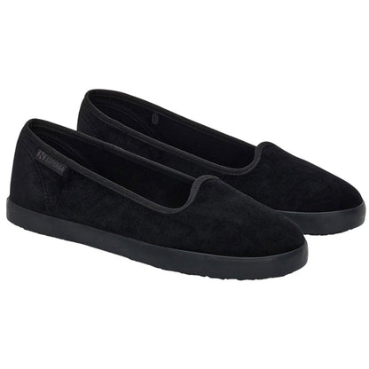 Total Black - Front - Superga Womens-Ladies 2441 Velvet Ballerina Flats
