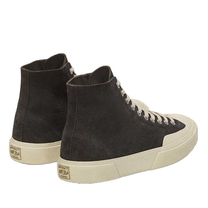 Volcano Grey-Off White - Back - Superga Mens 2433 Works Flesh Out Suede High Top Trainers