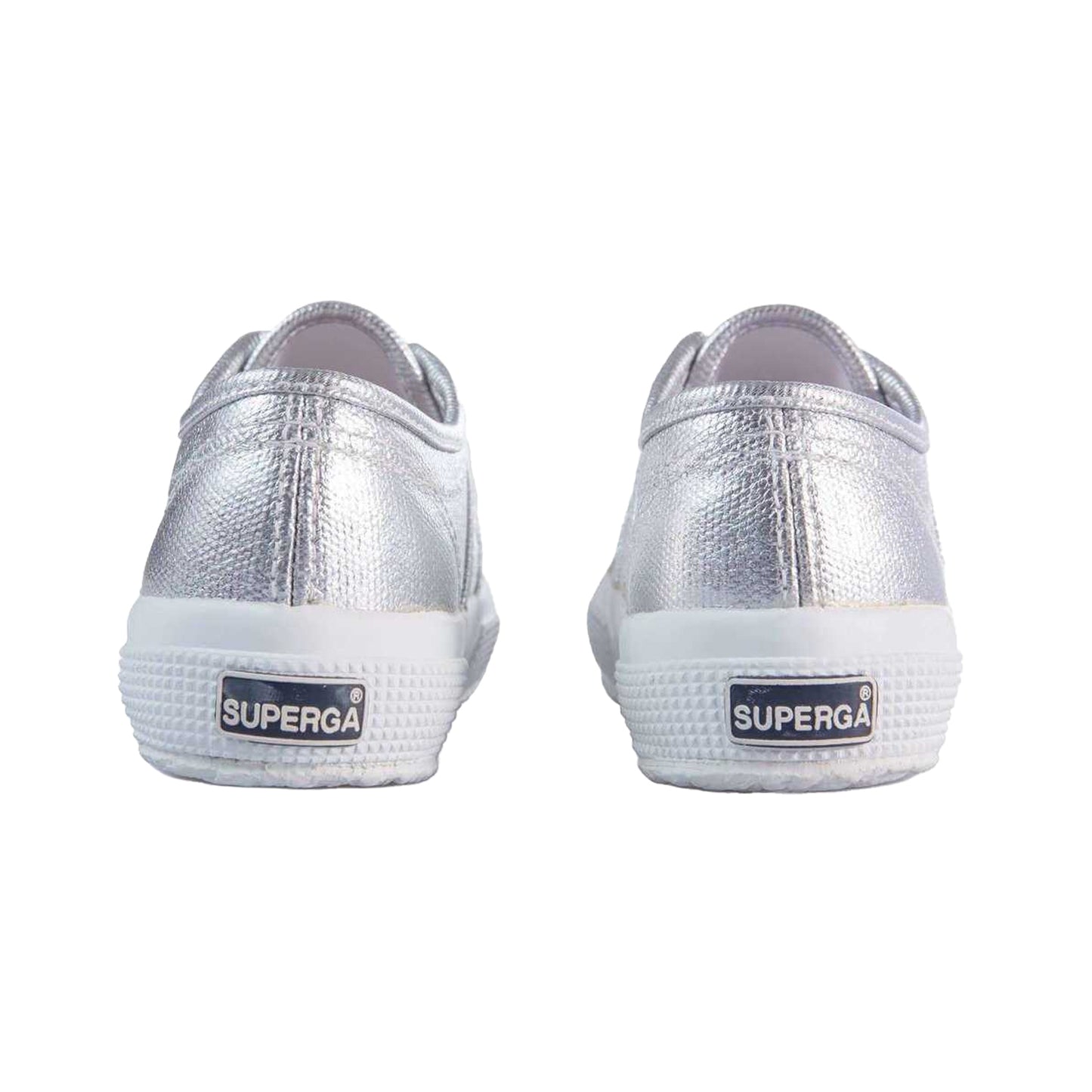 Grey Silver - Back - Superga Childrens-Kids 2750 Metallic Trainers