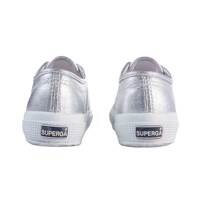 Grey Silver - Back - Superga Childrens-Kids 2750 Metallic Trainers