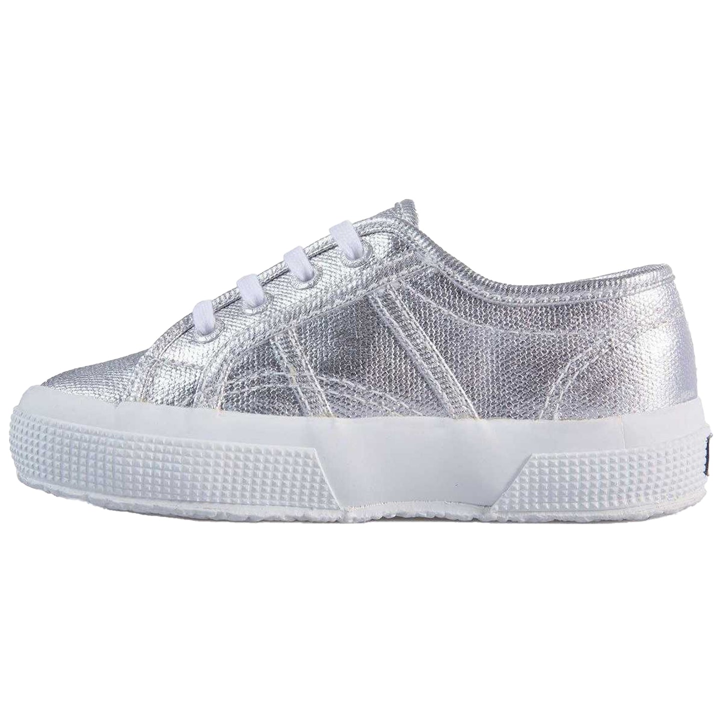 Grey Silver - Front - Superga Childrens-Kids 2750 Metallic Trainers