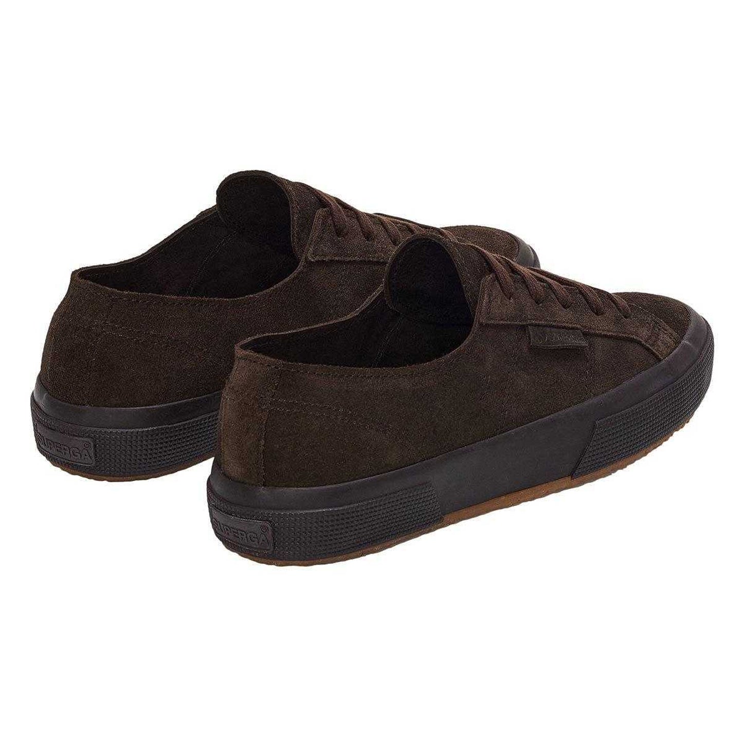 Coffee - Back - Superga Womens-Ladies Flesh Out Suede Trainers