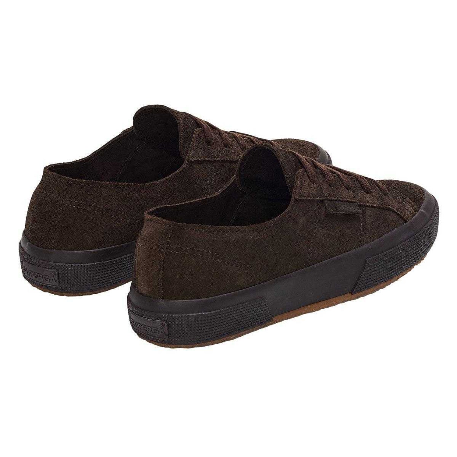 Coffee - Back - Superga Womens-Ladies Flesh Out Suede Trainers