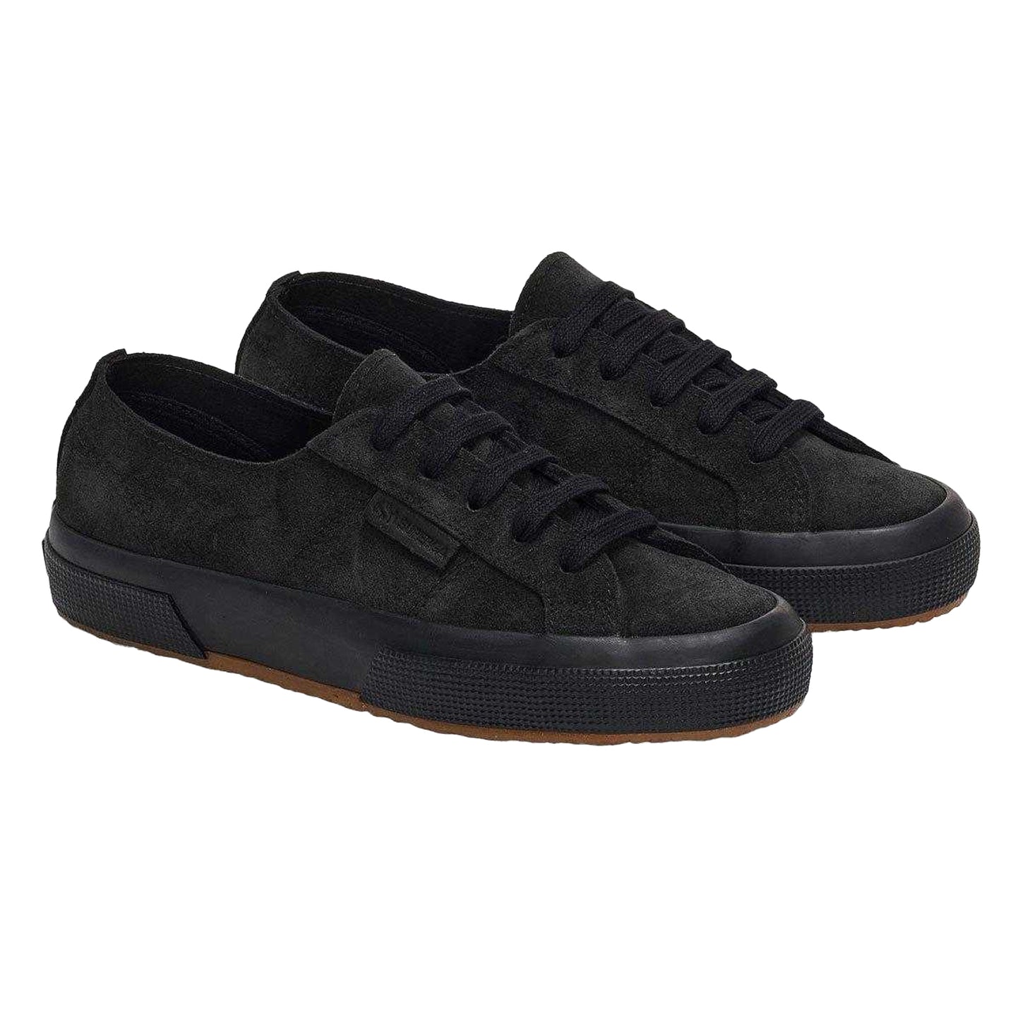 Full Black - Front - Superga Womens-Ladies Flesh Out Suede Trainers