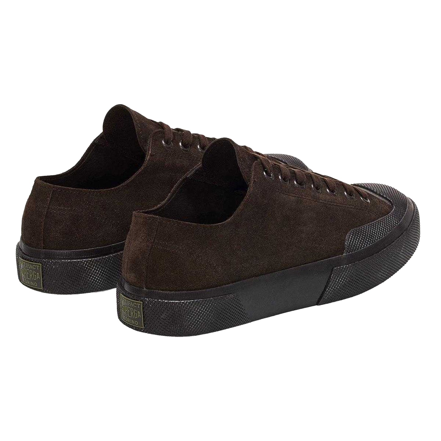Coffee - Back - Superga Womens-Ladies Flesh Out Suede Work Trainers