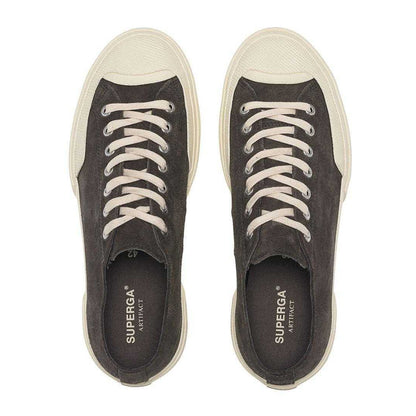 Volcanic Ash-Off White - Side - Superga Womens-Ladies Flesh Out Suede Work Trainers