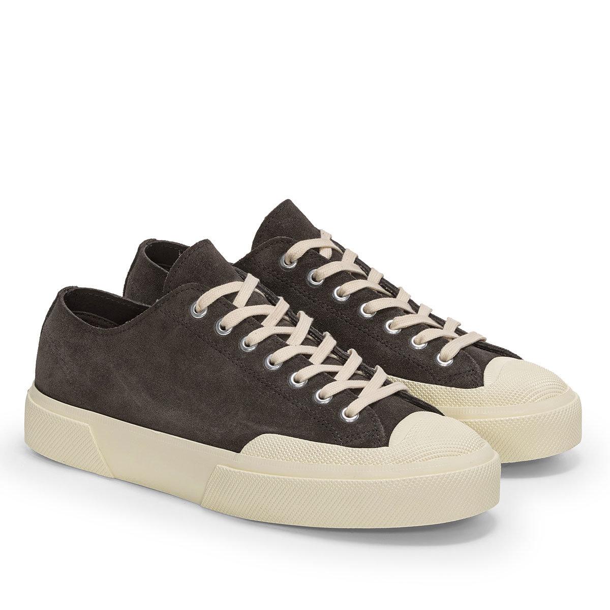 Volcano Grey-Off White - Front - Superga Womens-Ladies Flesh Out Suede Work Trainers