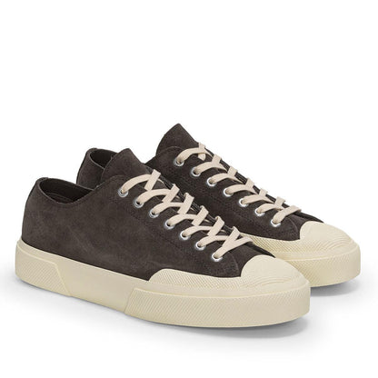 Volcano Grey-Off White - Front - Superga Womens-Ladies Flesh Out Suede Work Trainers