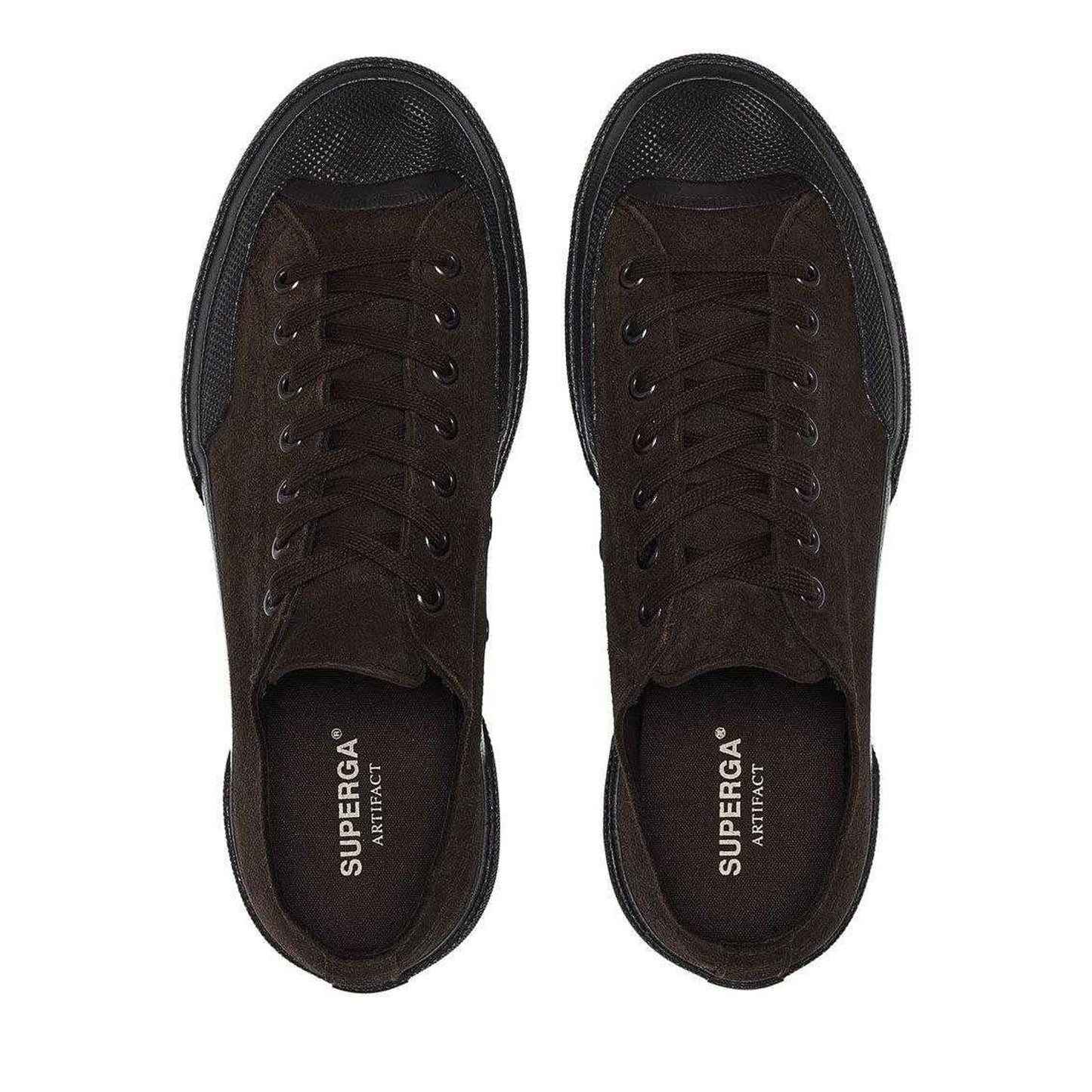 Full Black - Front - Superga Womens-Ladies Flesh Out Suede Work Trainers