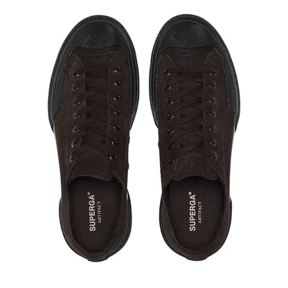 Full Black - Front - Superga Womens-Ladies Flesh Out Suede Work Trainers