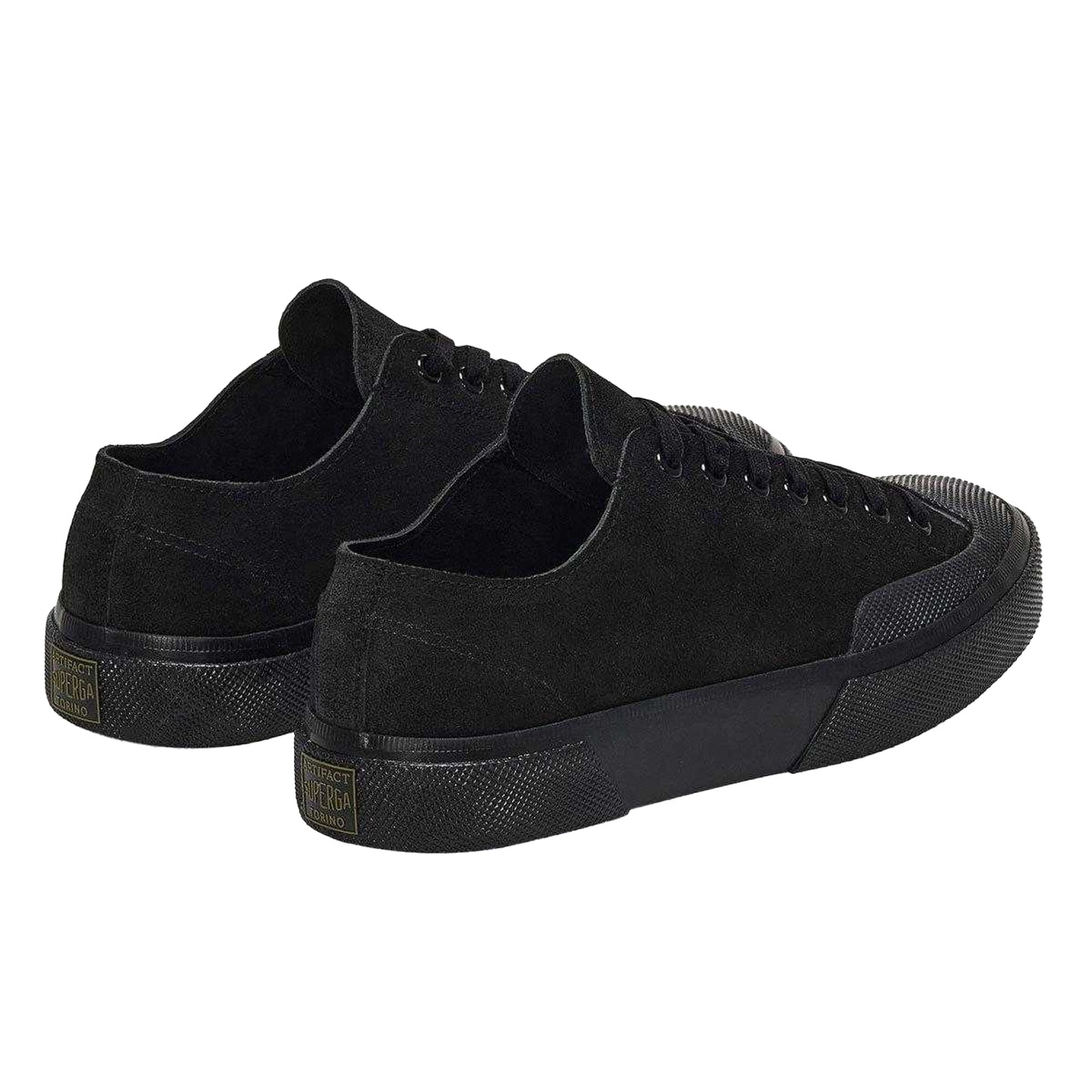 Full Black - Side - Superga Womens-Ladies Flesh Out Suede Work Trainers