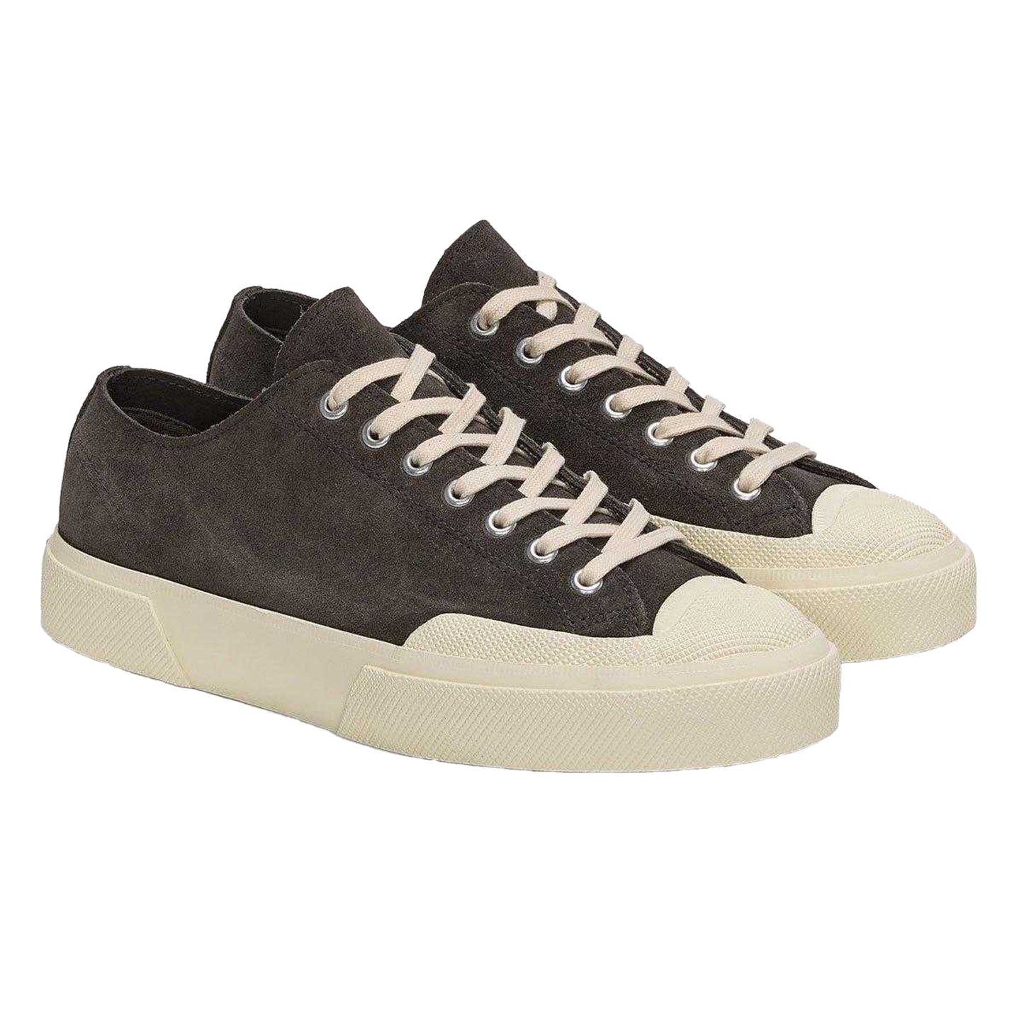 Volcanic Ash-Off White - Front - Superga Womens-Ladies Flesh Out Suede Work Trainers
