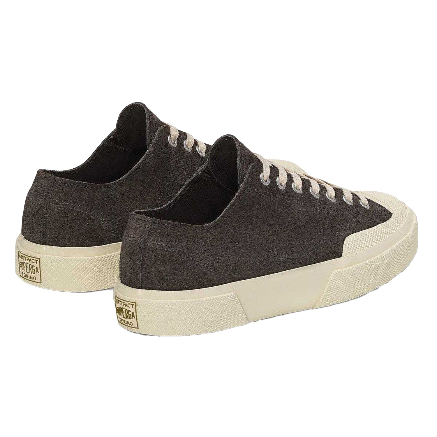 Volcanic Ash-Off White - Back - Superga Womens-Ladies Flesh Out Suede Work Trainers