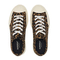 Brown-Off White - Lifestyle - Superga Unisex Adult 2432 Works Leopard Print Calf Leather Trainers