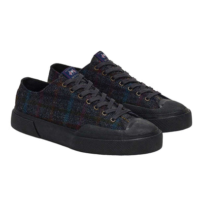 Navy-Brown Honey-Grey - Front - Superga Unisex Adult 2432 Works Patchwork Wool Trainers