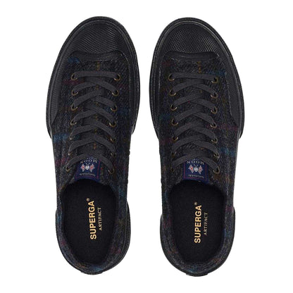 Navy-Brown Honey-Grey - Side - Superga Unisex Adult 2432 Works Patchwork Wool Trainers
