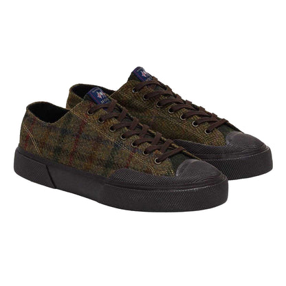 Green-Dark Brown - Front - Superga Unisex Adult 2432 Works Patchwork Wool Trainers