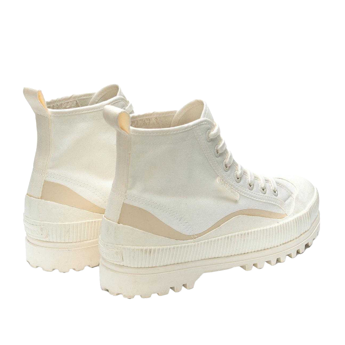 White Avorio-Beige - Back - Superga Womens-Ladies 2469 Alpina Wave Grosgrain Ankle Boots