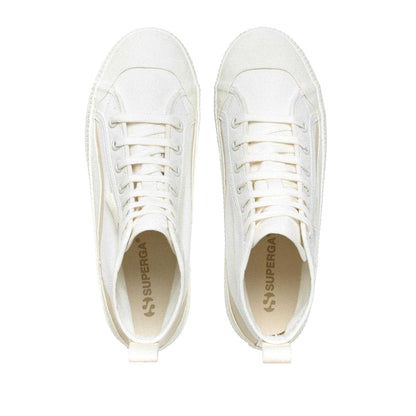 White Avorio-Beige - Side - Superga Womens-Ladies 2469 Alpina Wave Grosgrain Ankle Boots