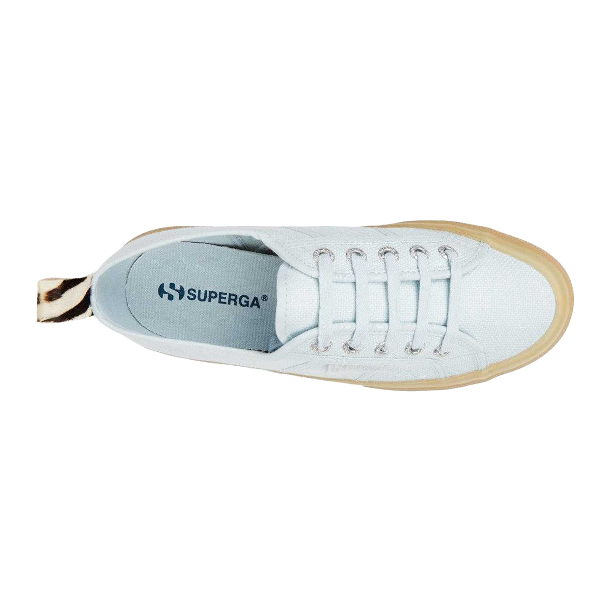 Light Blue - Side - Superga Unisex Adult 2750 Cotu Zebra Print Trainers