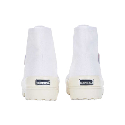White-Shiny Off White - Back - Superga Unisex Adult 2341 Alpina Shiny Gum High Top Trainers
