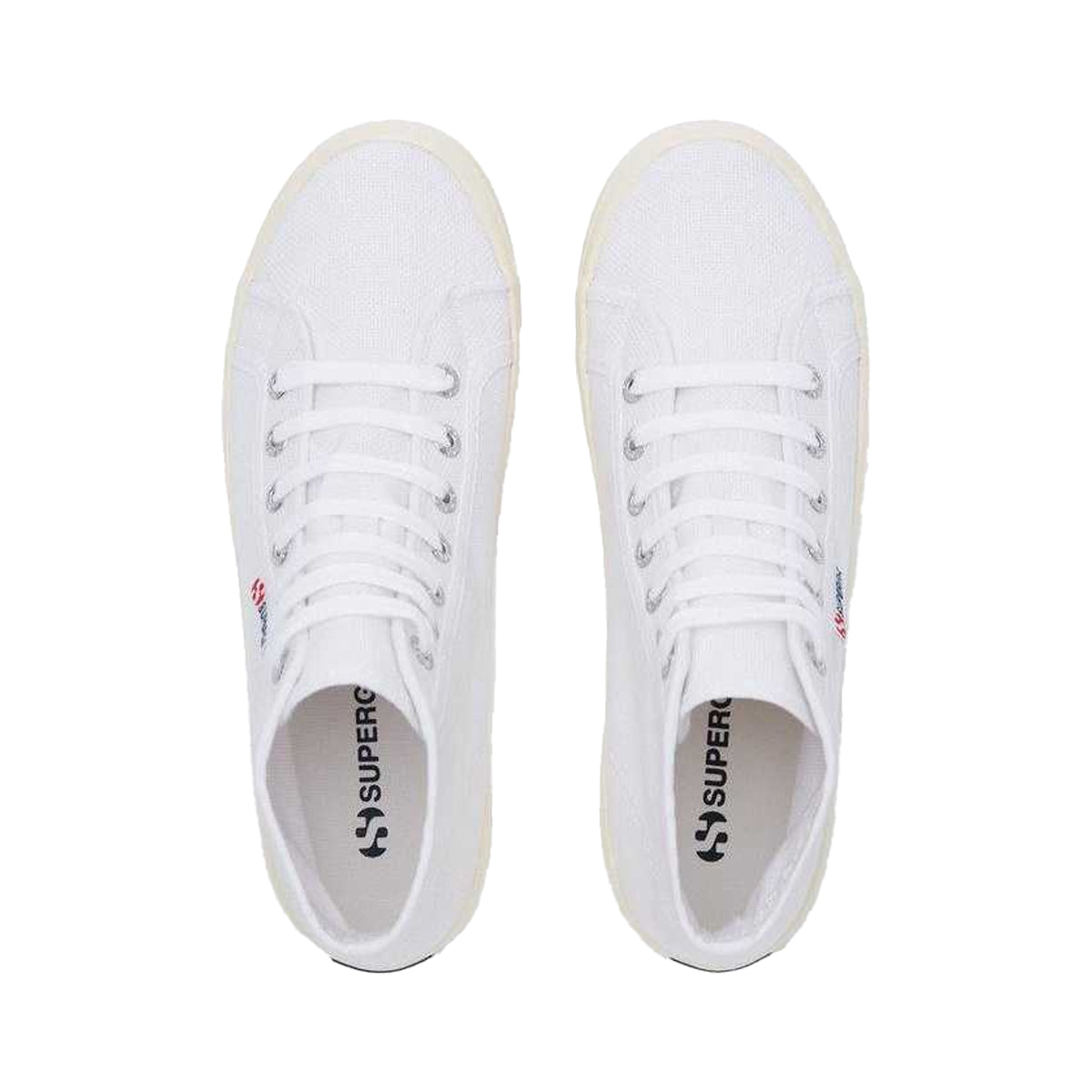 White-Shiny Off White - Side - Superga Unisex Adult 2341 Alpina Shiny Gum High Top Trainers