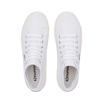 White-Shiny Off White - Side - Superga Unisex Adult 2341 Alpina Shiny Gum High Top Trainers